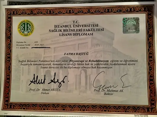 Fzt. Fatma Baştuğ, Fizyoterapi Ve Rehabilitasyon